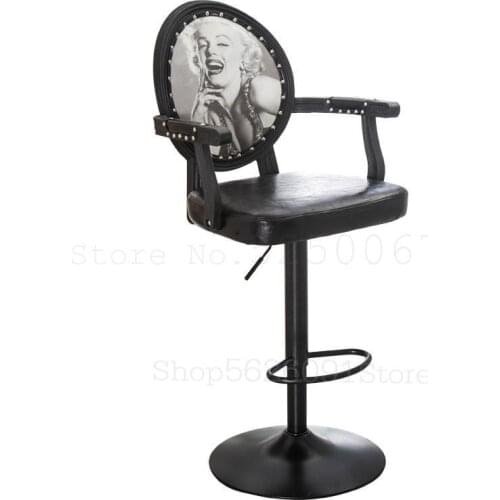 European bar stool simple lifting rotary bar chair high stool cashier chair back stool home