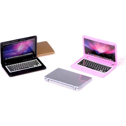 HOT NEW 1pcs 5.5*4.4*0.2cm doll house BJD scene MINI laptop computer simulation doll accessories for doll 4 colors