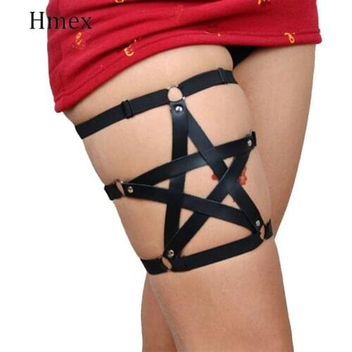 Gothic Pentagram Body Bondage Harness Belt Women Sexy Lingerie Bondage BDSM Leg Garter Belt Stockings Cage Suspenders