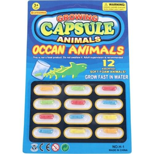 12pcs Grow Capsules Baby Cognition Bath Toy Water Absorption Capsule Marine Animal DIY Expansion Grow Toy Surprise Funny Gift