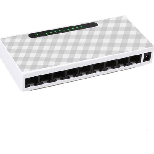 Ethernet Switch 8 Port RJ45 Lan Hub Switch Adapters 100mbps Desktop Ethernet Network Switch Controller Full/half Duplex Adaptive