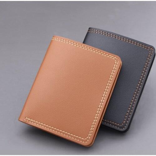 New Fashion High Quality Man Small PU Leather Wallet Coin purse Mens Mini Purse Money Bag Credit Card Holder Clip Coin Bag