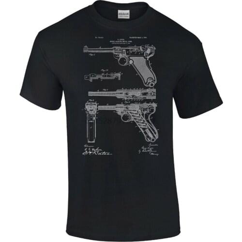2019 Cool WW2 Luger Pistol Shirt WW2 Shirt Gun Enthusiast Vintage Handgun Military Gift Tee