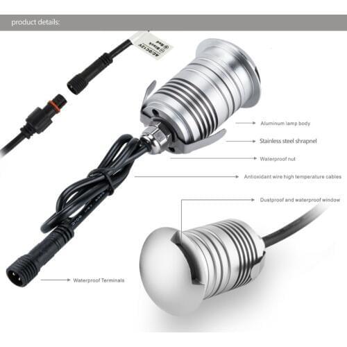 Mini 3W Stairs Light Inground Lamps 3W Buried Lights DC12V/24V Waterproof LED Downlight Warm/Cold White 10pcs Free Shipping