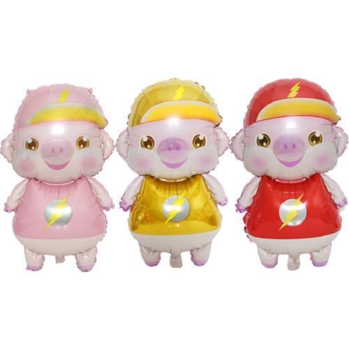 Cartoon Animal Lighting Pig Foil Balloons Birthday Party Decorations Kids New Year Party Decoration Air Balls Inflatable Toy