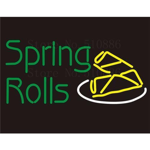 Custom NEON Sign Board Spring Roll Dessert Glass Tube Party Bar Club Pub Display Store Shop Light Signboard Signage Signs 17*14"