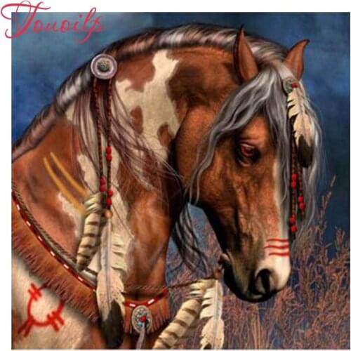 DIY Diamond Painting Cross Stitch Crystal Needlework Diamond Embroidery Animal Beautiful Horse Full Diamond Set Decorative