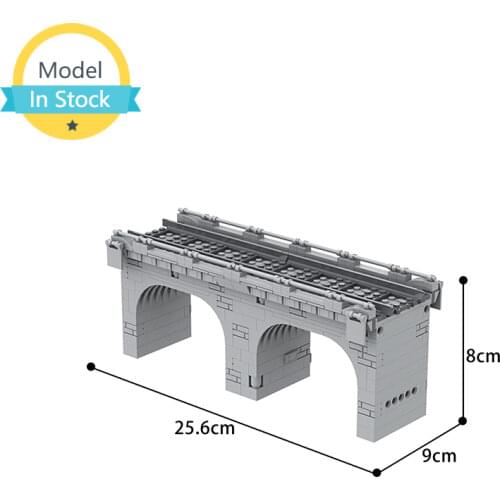 MOC Crosssea Viaduct Train Track Bricks Set Marine Transportation Building Blocks Model DIY Collection Hobby Childrens Toy Gift