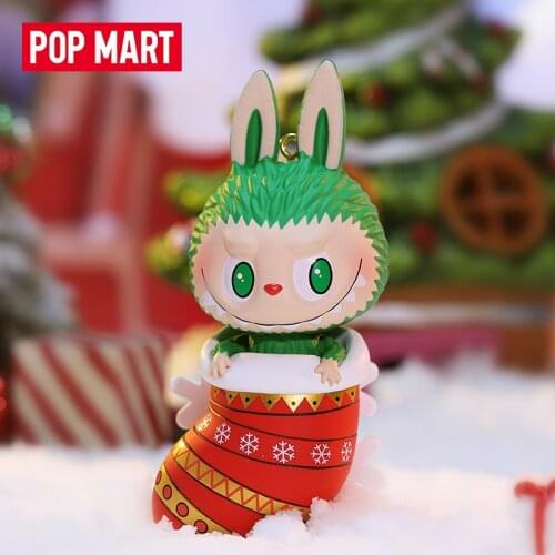 Original POPMART LABUBU Christmas Series Blind Box Toy Figurine Determined Style Cute Anime Character Surprise Gift Model