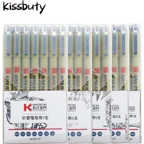 Pigment Liner Micron Ink Marker Pen 0.05 0.1 0.2 0.3 0.4 0.5 0.6 0.8 01 02 03 Different Tip Black Fineliner Sketching Pens