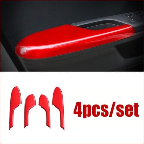 Fit For Honda Civic 10Th 2016 2017 2018 2019 2020 Interior Door Armrest Panel Trim Bright ABS Red