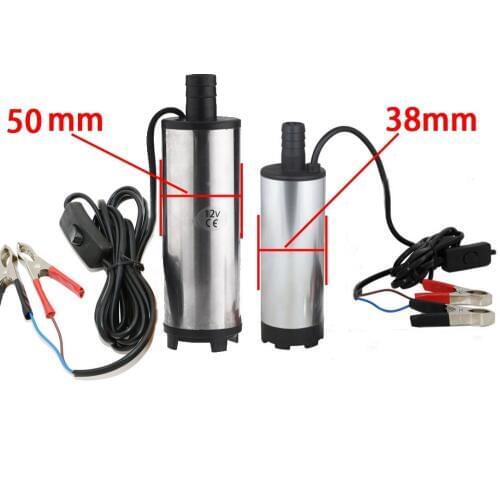 50 mm DC 12V / 24V Water Oil Diesel Fuel Transfer Pump Submersible Pumps Car Camping fishing Submersible Switch Stainless Steel
