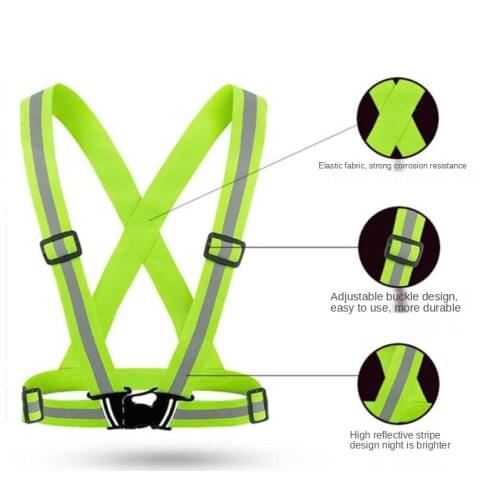 Dropshipping Light Reflective Elastic High Visibility Unisex Outdoor ClothesBelt Safety Vest Fit For Running Cycling Sports