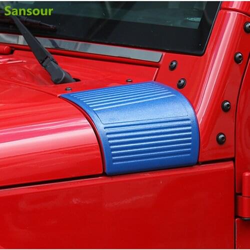Sansour ABS Car Exterior Engine Hood Angle Wrap Cover Decoration Stickers For Jeep Wrangler 2007 Up Car Styling