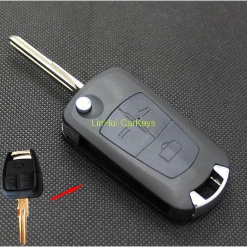 PINECONE for OPEL VECTRA 3 Buttons Uncut RIGHT GROOVE Brass Blade Modified Remote Blank ABS Key Shell 1PC