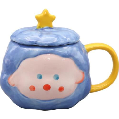 380ML Creative Personality Mug Girl Heart Lovers Cup Lovely Trend Ceramic Cups With Cover Office Water Mugs Student