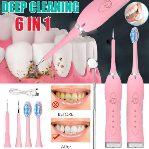 Dental Scaler Replaceable Ultrasonic Electric Tooth Calculus Plaque Remover Tool Stains Tartar Cleaner Whiten Hygiene