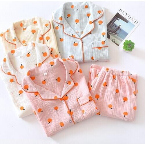 Fdfklak Spring Autumn Long Sleeve Pajamas Suit Women Cotton Home Clothing For Ladies lounge wear Pijama Girls Casual Sleepwear