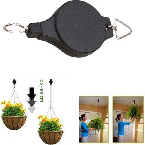 High Quality Retractable Pulley Hanging Basket Pull Down Hanger Flower Plant Baskets Pots For Garden Tools support under 15kg