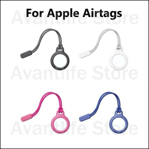Protective Cover For Apple Airtags Silica Gel Secure Holder Case Bumper With Strap Tracker Accessories Anti-scratch Keychain