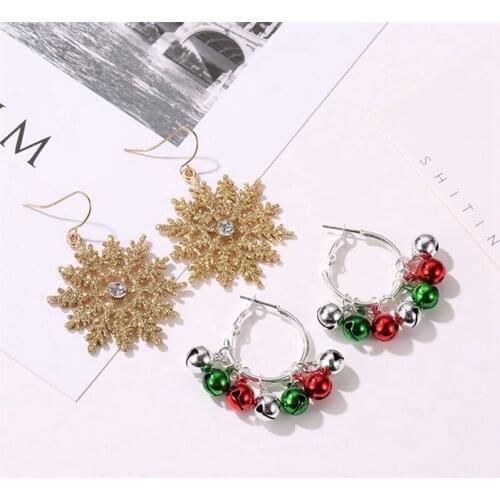 2019 New Christmas Earrings Tassel Bell Cactus Gift Snow Deer Hook Earring Women Christmas Fashion Jewelry Drop Earring Dropship