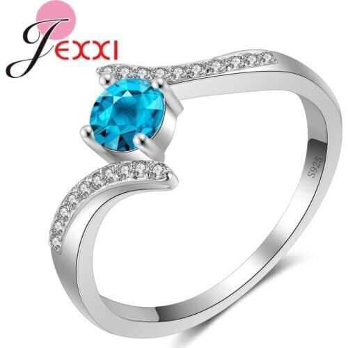 925 Sterling Silver Luxury Wedding Ring Engagement AAA CZ Jewelry For Women Christmas Gift Fashion Promise Rings Gift