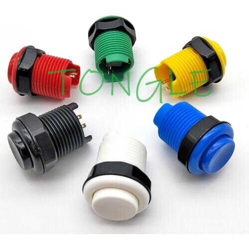 10pcs/lot 28mm Mounted Arcade game machine Happ long American style push button with microswitch multi Color available