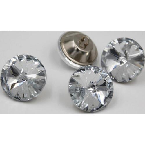 18MM 1000PCS/LOT Glass Upholstery Crystal Buttons with loop Satellite DIY Clear Boutons