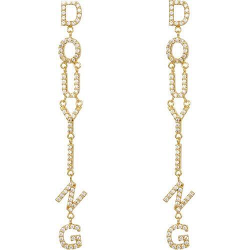 2020Fashon Zircon Long Earrings Personalized Letters Custom Old English Style Earrings Name Ladies Trend Tassel Jewelry High-end