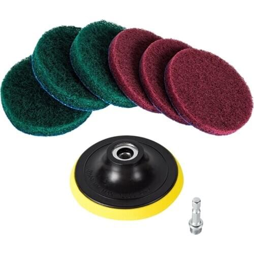 4 Inch Drill Power Brush Tile Scrubber Scouring Pads Cleaning Kit, Heavy Duty Household Cleaning Tool (Drill NOT Included)