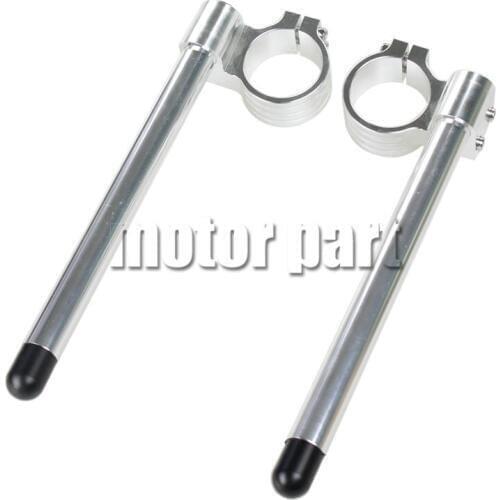 43/45/46/48mm Fork Clip-ons Handle Bar CNC Riser Handlebars Silver color