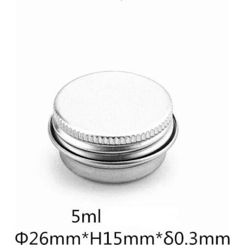 5ml Aluminium Balm Tin Screw Thread Aluminium Jar Cosmetic Containers Round Aluminium Jar Lip Balm Size:26*15mm SN2420