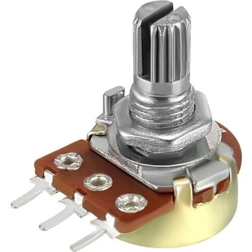 5pcs WH148 B1K B2K B5K B10K B20K B50K B100K B500K 3Pin 15mm Shaft Amplifier Dual Stereo Potentiometer 1K 2K 5K 10K 50K 100K 500K