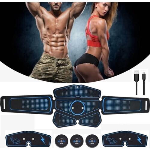 ABS Stimulator Muscle Toner Abdominal Toning Belt Electrostimulation EMS Training Home Office Fitness Equipment USB Charging