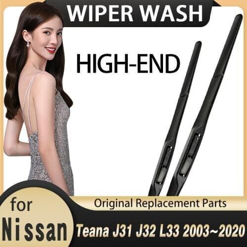 Car Wiper Blades for Nissan Teana J31 J32 L33 J Hook 2003~2020 Front Windscreen Wipers Car Accessories Stickers 2004 2005 2006