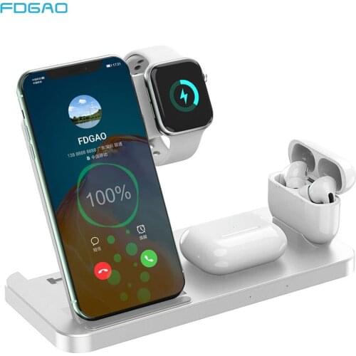 15W Fast Qi Wireless Charger Stand for Samsung S21 S20 iPhone 12 Mini 11 Pro Max X XS XR 8 Airpods Pro Apple iWatch SE 6 5 4 3 2