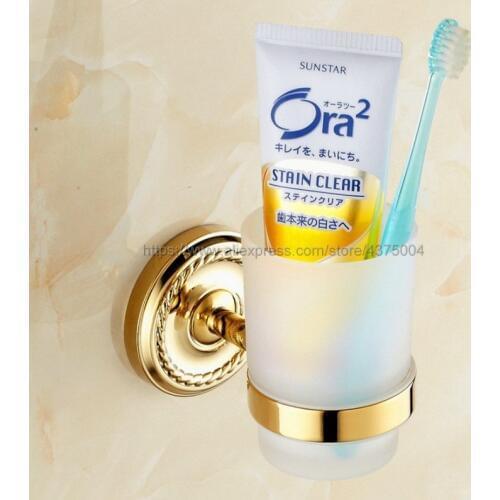 Bathroom cup holder Golden Ceramic single cup holder bathroom Ceramic cup rack holder bathroom accessories Nba613