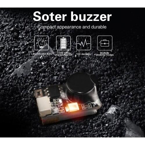 22x12x12mm HGLRC Soter FPV Drone Buzzer 100DB LED Built-In Battery for RC Model Airplane FPV Racing Drones DIY Parts