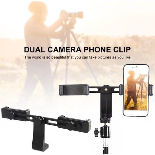 Dual Camera Phone Clip 360 Rotating Plastic Durable Mobile Phone Stand Holder Doble Reserva Accesorios Para Telefono Movil