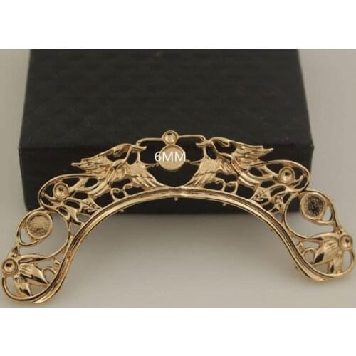 Filigree Flower Charms Loops Back High Quality Gold Color DIY Retro Phoenix Coronet Wedding Jewelry Making Findings Accessories