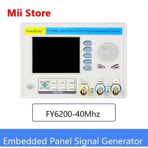 FY6200-40M dual channel function Arbitrary Waveform DDS signal generator, Frequency counting panel type signal Source