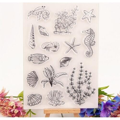 Hot selling Marine life transparent clear stamp / silicone seal roller stamp DIY scrapbook album / card production