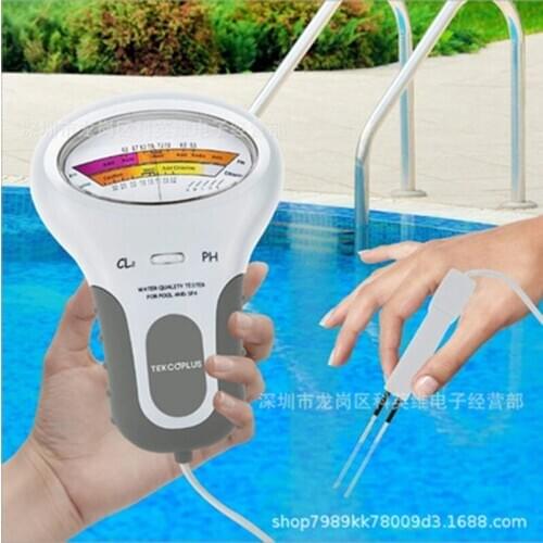 Chlorine Tester, PH & Chlorine Cl2 Level Meter Tester Test Monitor Swimming Pool Spa Water Monitor with Probe