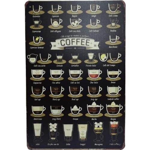 Coffee Thick Tinplate Retro Metal Tin Sign Plaque Poster Wall Decor Art Shabby Chic Gift