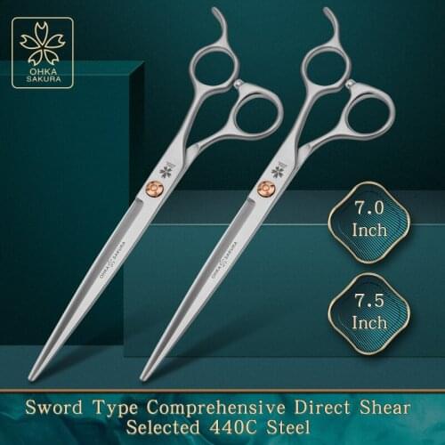 Pet comprehensive direct shear half sword type domestic 440C 7.0 7.5-inch Teddy dog beauty scissors