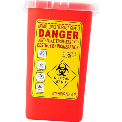 1 Quart Sharps Container Biohazard Needle Disposal Tattoo Wastes Bin