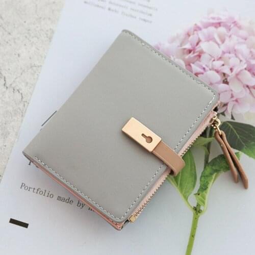 Card Bag Wallet One Female Short Simple Student Zipper Folding Coin Wallet