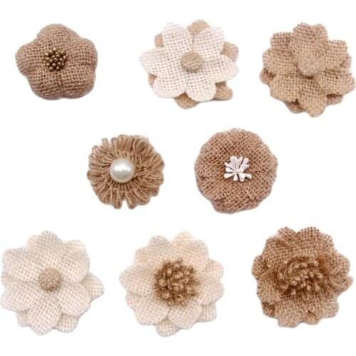 2pcs/5pcs/10pcs Creative Decoration Vase Jute Cloth Linen Lace Ribbon Bow Costume Shoes Hat Wedding Party