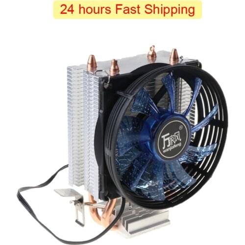 CPU Cooler Master 2 Pure Copper Heat-pipes Fan with Blue Light Freeze Tower Cooling System with PWM Fans