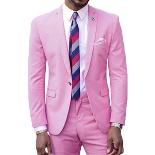 Mens Suits Slim Fit Two PCs Groomsmen Wedding Tuxedos For Men Notched Lapel Formal Prom Suit for 2020 (Jacket+Pants) Custom Made